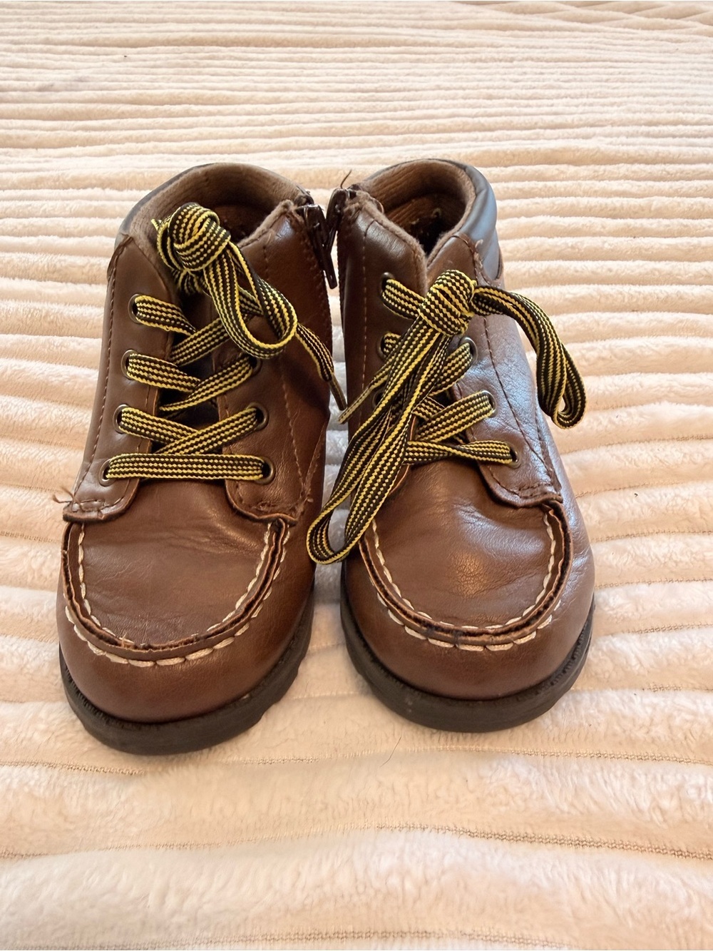 Carter's Brown KidsDress boots with Yellow-Black Laces
